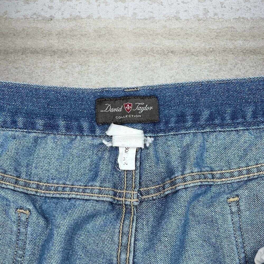Vintage Y2K David Taylor Jeans 44x30 Baggy Wide Leg Fit Medium Wash Denim - Picture 4 of 4